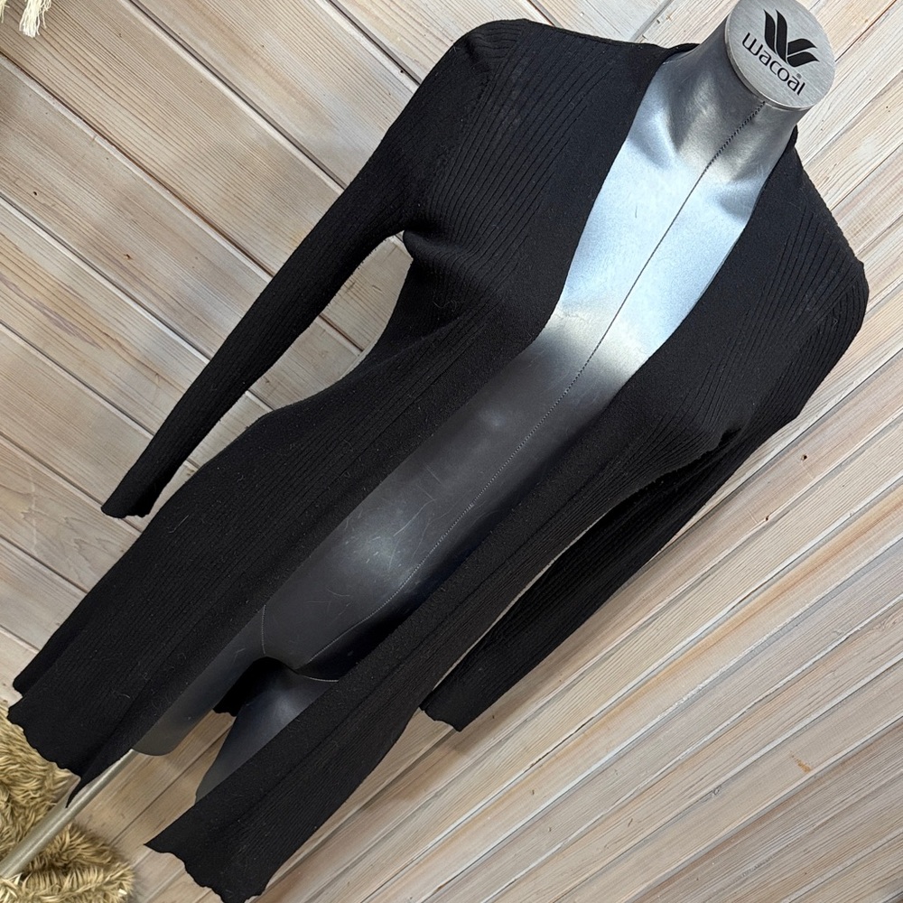 Elegant Black Open-Front Cardigan